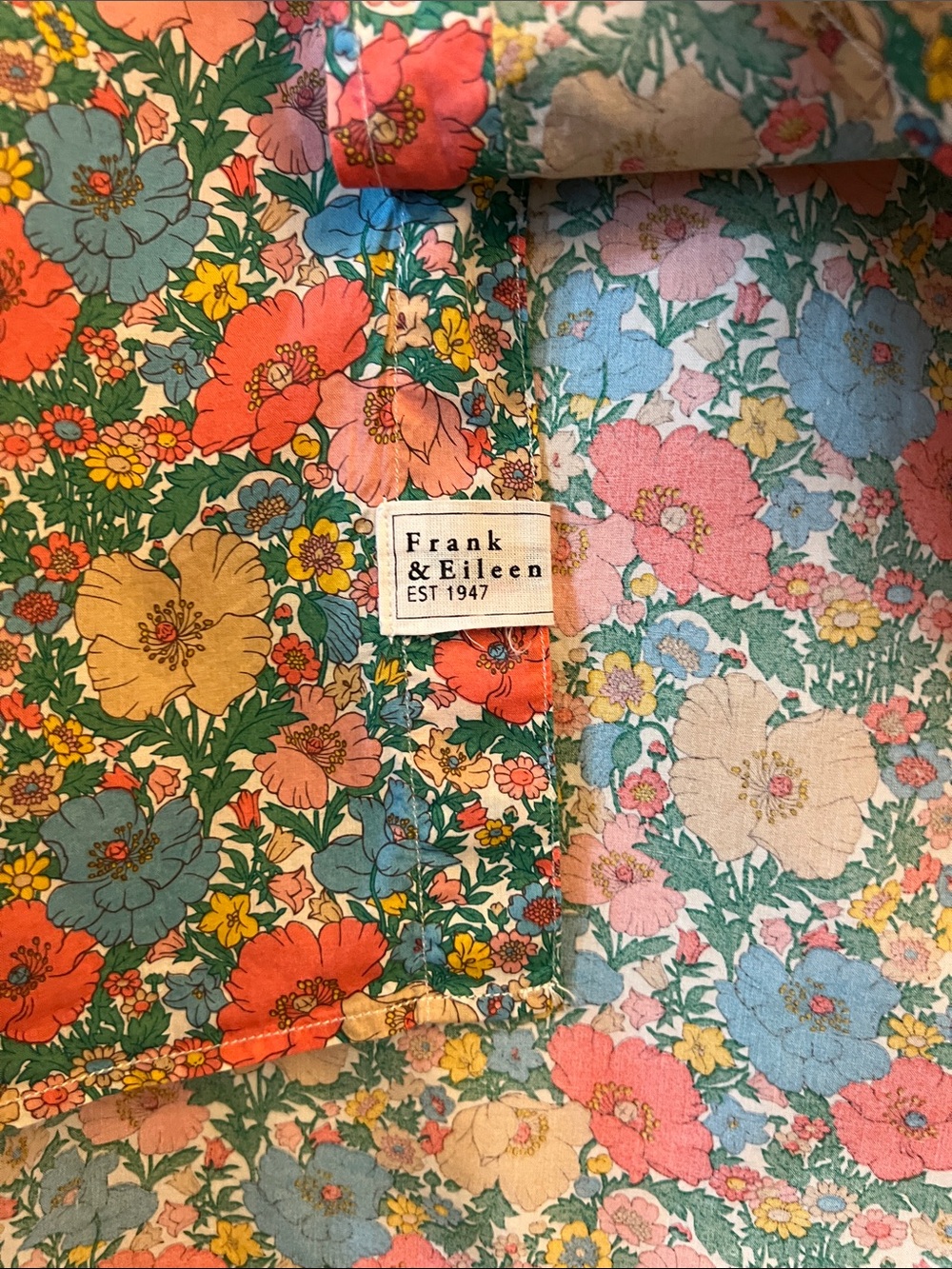 Frank & Eileen Floral Button-Down Shirt in Teal, Pink, Coral, Cream - Picture 3 of 5